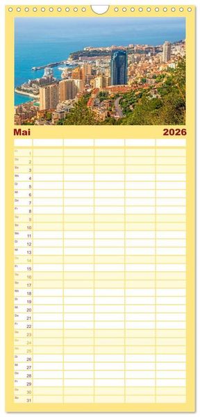 Produktbild: Familienplaner 2026 - Zauber der C&ocirc;te d'Azur mit 5 Spalten (Wandkalender, 21 x 45 cm) CALVENDO