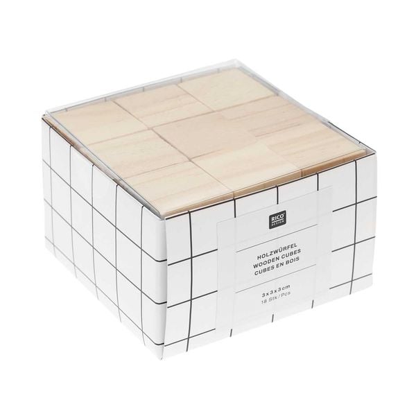 Produktbild: Holzw&uuml;rfel 3 x 3 x 3 cm, 18 Stk