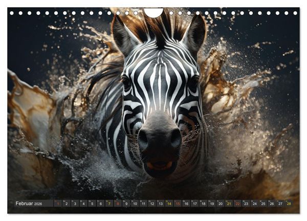 Produktbild: ZEBRAS - Modern Art (Wandkalender 2026 DIN A4 quer), CALVENDO Monatskalender