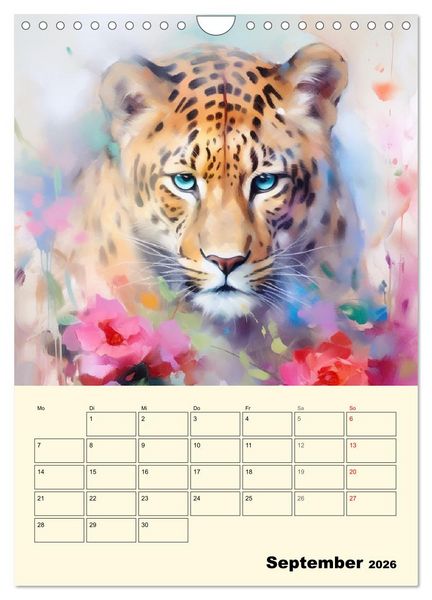 Produktbild: Raubkatzen. Zauberhafte Aquarelle (Wandkalender 2026 DIN A4 hoch), CALVENDO Monatskalender