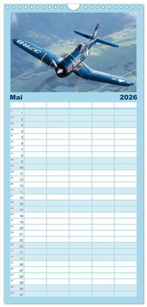 Produktbild: Familienplaner 2026 - Fliegende Legenden - Warbirds mit 5 Spalten (Wandkalender, 21 x 45 cm) CALVENDO
