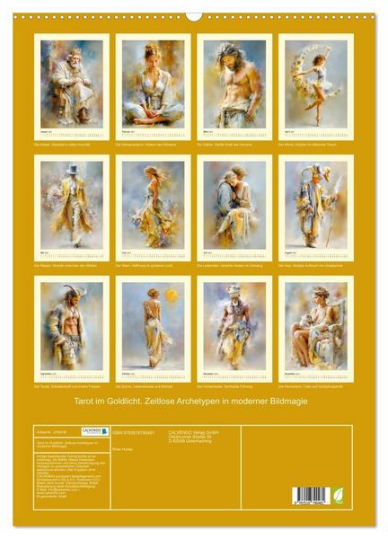 Produktbild: Tarot im Goldlicht. Zeitlose Archetypen in moderner Bildmagie (Wandkalender 2027 DIN A2 hoch), CALVENDO Monatskalender