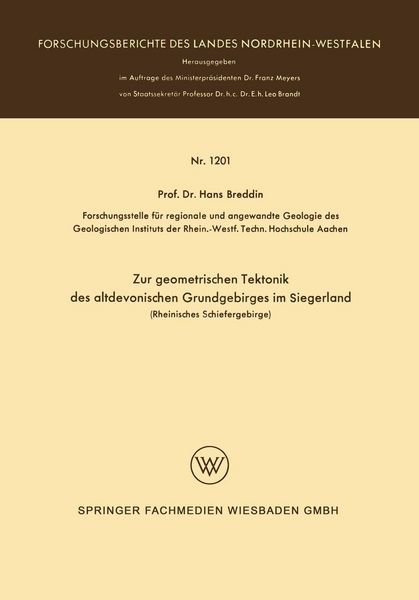 Produktbild: Zur geometrischen Tektonik des altdevonischen Grundgebirges im Siegerland