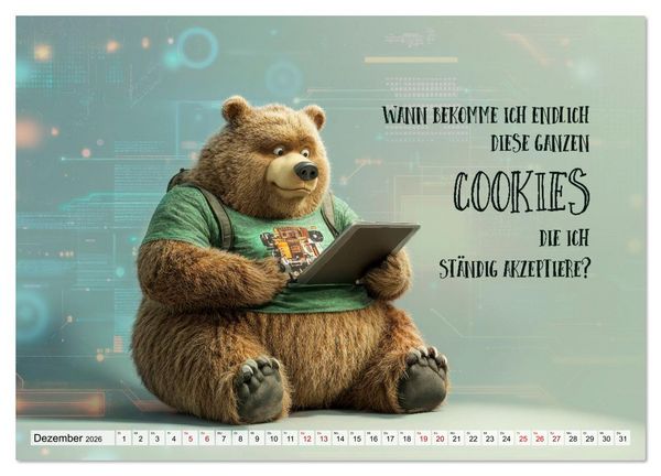 Produktbild: Tierischer Taskmanager (hochwertiger Premium Wandkalender 2026 DIN A2 quer), Kunstdruck in Hochglanz