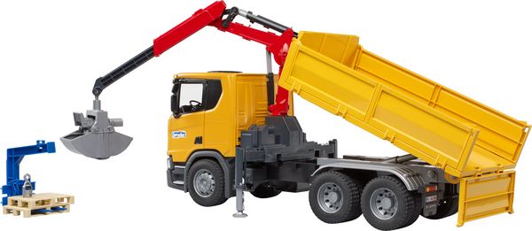 Produktbild: bruder 03551 Scania Super 560R Baustellen-LKW Kran und 2 Paletten