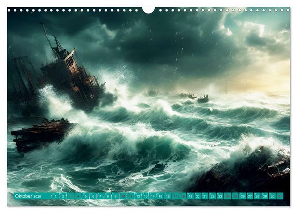 Produktbild: St&uuml;rmische Wellen (Wandkalender 2026 DIN A3 quer), CALVENDO Monatskalender