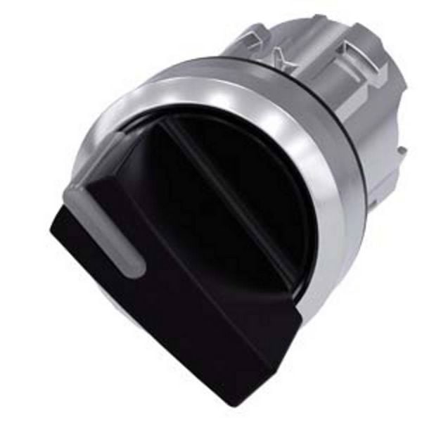Produktbild: Siemens 3SU10522BF100AA0 3SU1052-2BF10-0AA0 Knebelschalter Knebel Schwarz 1 x 90&deg; 1St.