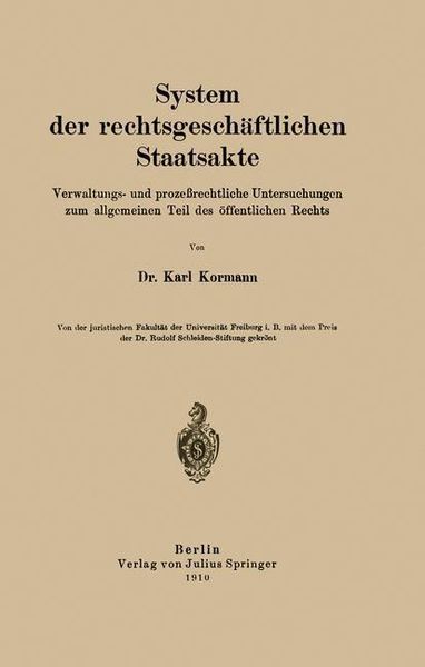Produktbild: System der rechtsgesch&auml;ftlichen Staatsakte