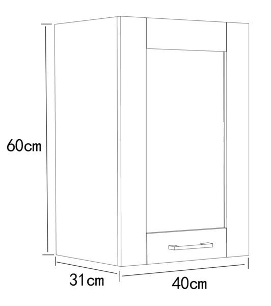 Produktbild: K&uuml;chenschrank B. 40 cm H&auml;ngeschrank K&uuml;che Colura