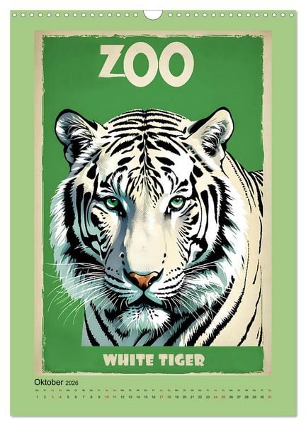 Produktbild: Zoo Vintage-Poster (Wandkalender 2026 DIN A3 hoch), CALVENDO Monatskalender