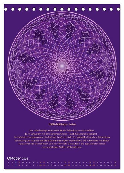 Produktbild: Heilige Geometrie und Bilder der Neuen Zeit (Tischkalender 2026 DIN A5 hoch), CALVENDO Monatskalender