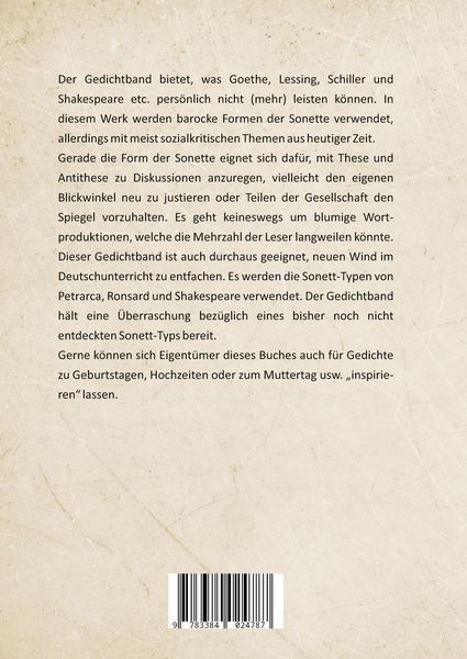 Produktbild: Handgemachte Sonette