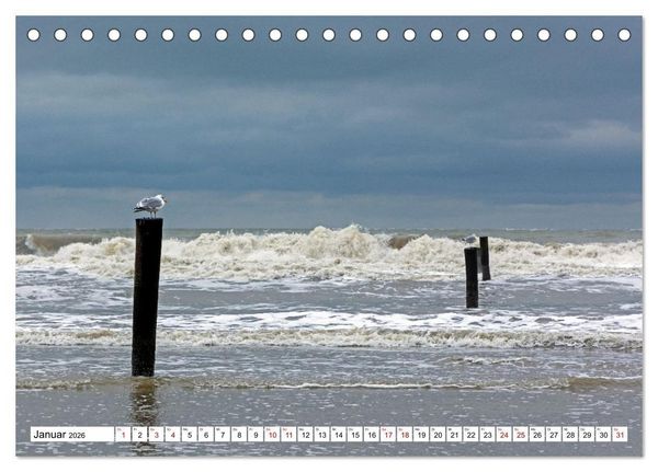 Produktbild: Wintertage auf Norderney (Tischkalender 2026 DIN A5 quer), CALVENDO Monatskalender