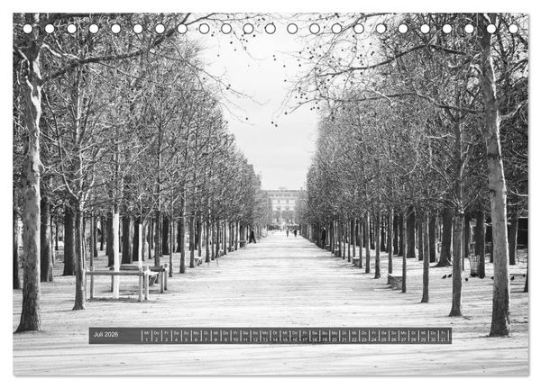 Produktbild: Paris - in schwarz und weiss (Tischkalender 2026 DIN A5 quer), CALVENDO Monatskalender