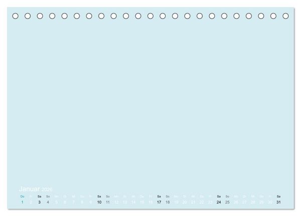 Produktbild: Bastelkalender - hell Blau (Tischkalender 2026 DIN A5 quer), CALVENDO Monatskalender