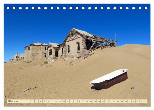 Produktbild: Kolmannskuppe Lost Place in Namibia (Tischkalender 2026 DIN A5 quer), CALVENDO Monatskalender