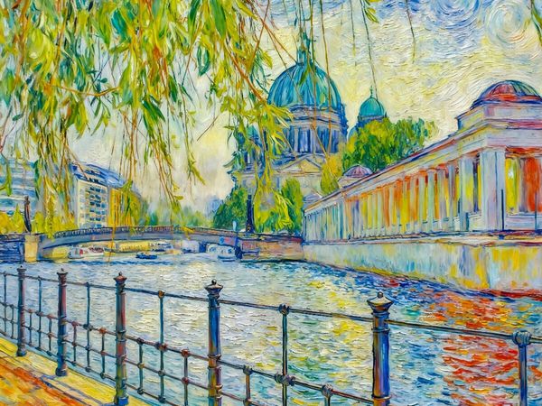 Produktbild: CALVENDO Puzzle Spreeblick mit Kolonnaden - Berliner Impressionen | 1000 Teile Lege-Gr&ouml;&szlig;e 64x48cm Foto-Puzzle f&uuml;r gl&uuml;ckliche Stunden