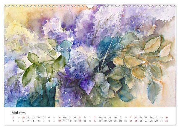 Produktbild: Bl&uuml;tenzauber - Aquarelle von ECKARD FUNCK (Wandkalender 2026 DIN A3 quer), CALVENDO Monatskalender