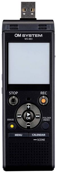 Produktbild: OM System WS-883 Digitales Diktierger&auml;t Aufzeichnungsdauer (max.) 2080 h Schwarz