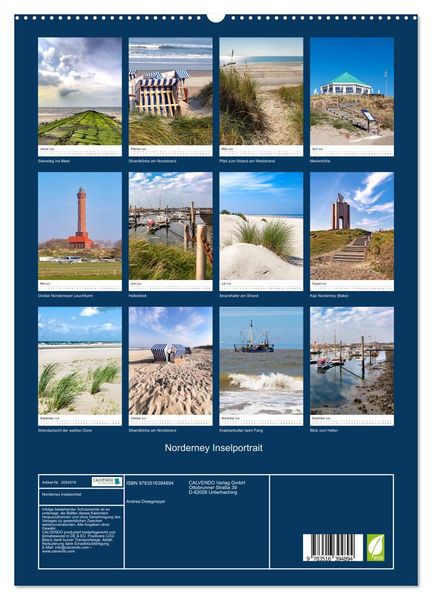Produktbild: Norderney Inselportrait (hochwertiger Premium Wandkalender 2026 DIN A2 hoch), Kunstdruck in Hochglanz