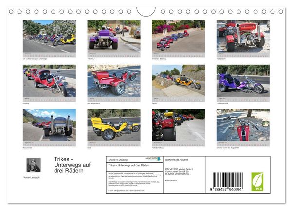 Produktbild: Trikes - Unterwegs auf drei R&auml;dern (Wandkalender 2026 DIN A4 quer), CALVENDO Monatskalender