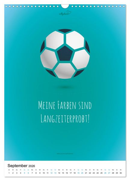 Produktbild: vollgeherzt: Der lustige Zitate-Wandkalender f&uuml;r Fu&szlig;ballfans und Sportbegeisterte! (Wandkalender 2026 DIN A3 hoch), CALVENDO Monatskalender