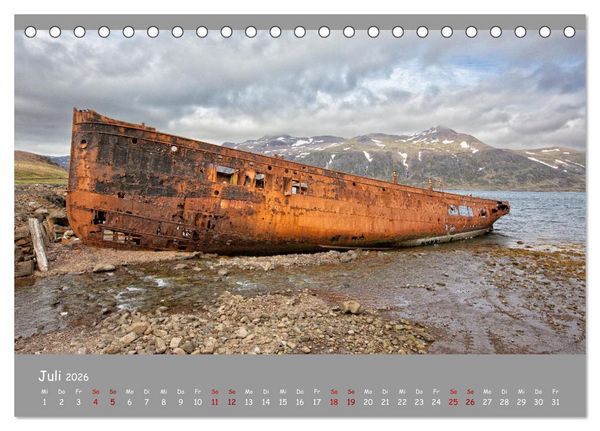 Produktbild: Wracks der Vergangenheit &ndash; Gestrandete Zeugen der Zeit (Tischkalender 2026 DIN A5 quer), CALVENDO Monatskalender