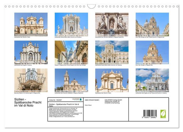 Produktbild: Sizilien - Sp&auml;tbarocke Pracht im Val di Noto (Wandkalender 2026 DIN A3 quer), CALVENDO Monatskalender
