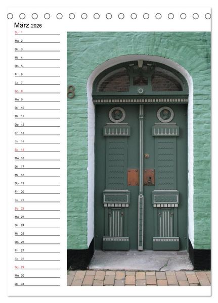 Produktbild: Alte D&auml;nische T&uuml;ren (Tischkalender 2026 DIN A5 hoch), CALVENDO Monatskalender