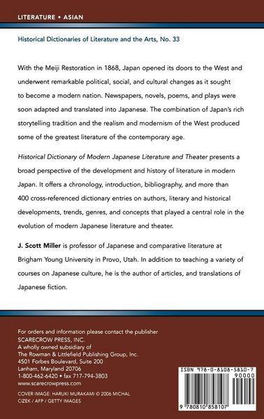 Produktbild: Historical Dictionary of Modern Japanese Literature and Theater
