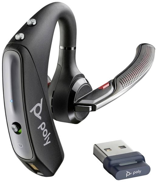 HP Poly Voyager 5200 HiFi In Ear Headset Bluetooth® Mono Schwarz Lautstärkeregelung, Mikrofon-Stummschaltung, Schweißres