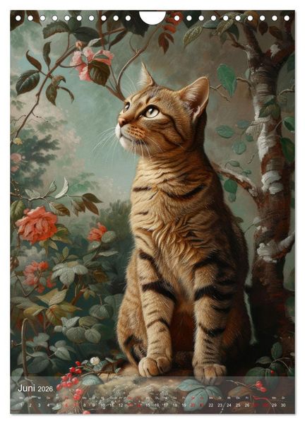 Produktbild: Katzen Kunstillustrationen (Wandkalender 2026 DIN A4 hoch), CALVENDO Monatskalender