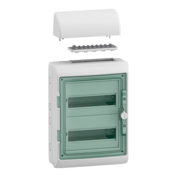 Produktbild: Schneider Electric 13433DE Mureva Feuchtraumverteiler Aufputz Anzahl Teilungen = 24 Anzahl Reihen = 2 Inhalt 1 St.