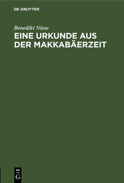 Produktbild: Eine Urkunde aus der Makkab&auml;erzeit