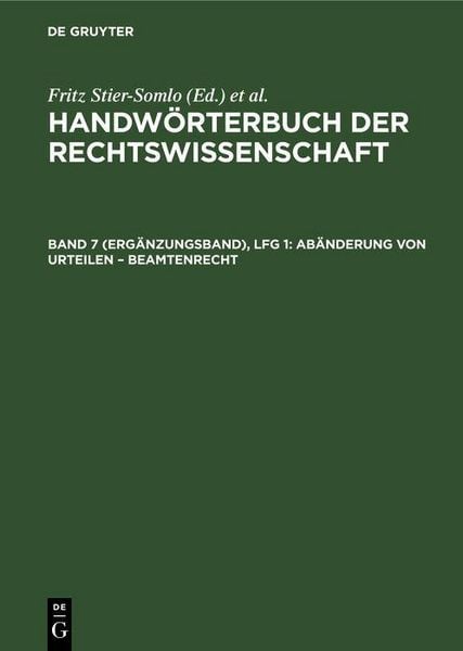 Produktbild: Ab&auml;nderung von Urteilen - Beamtenrecht