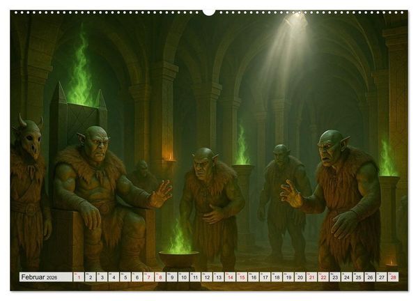 Produktbild: Erbe der Orks. Feuer und Schatten (hochwertiger Premium Wandkalender 2026 DIN A2 quer), Kunstdruck in Hochglanz