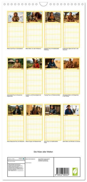 Produktbild: Familienplaner 2026 - Die H&uuml;ter alter Welten mit 5 Spalten (Wandkalender, 21 x 45 cm) CALVENDO