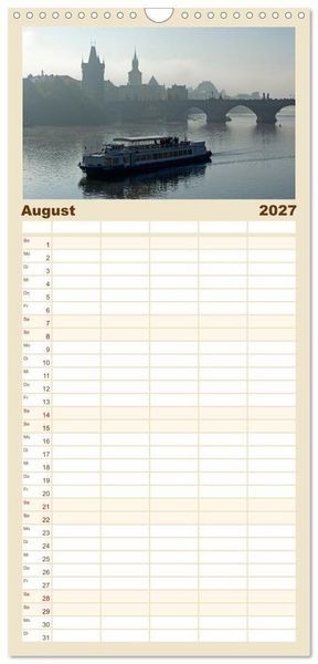 Produktbild: Familienplaner 2027 - Goldenes Prag mit 5 Spalten (Wandkalender, 21 x 45 cm) CALVENDO