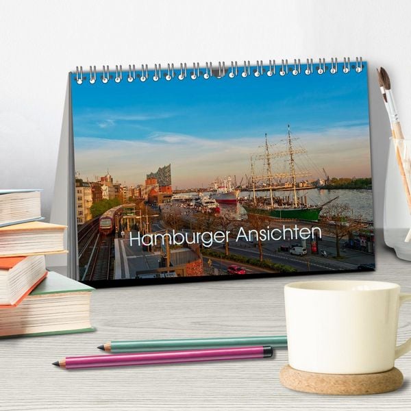 Produktbild: Hamburger Ansichten (Tischkalender 2026 DIN A5 quer), CALVENDO Monatskalender