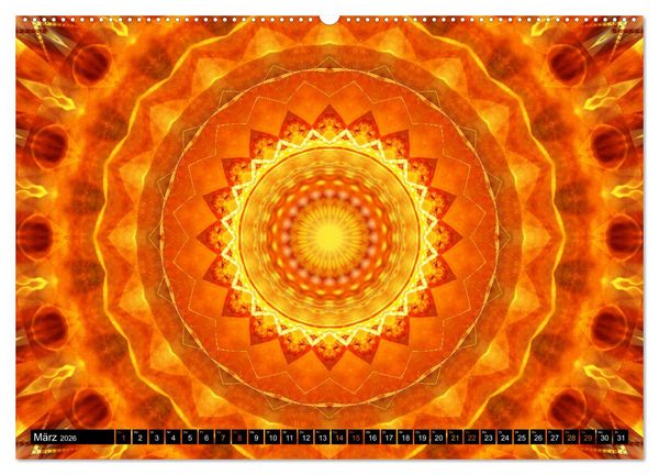 Produktbild: Energie - Mandalas in orange (Wandkalender 2026 DIN A2 quer), CALVENDO Monatskalender