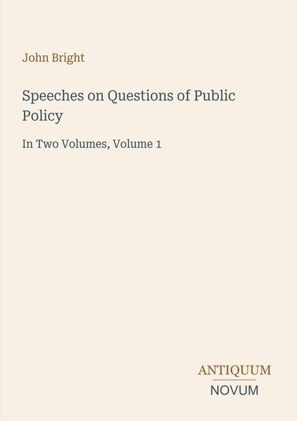 Produktbild: Speeches on Questions of Public Policy