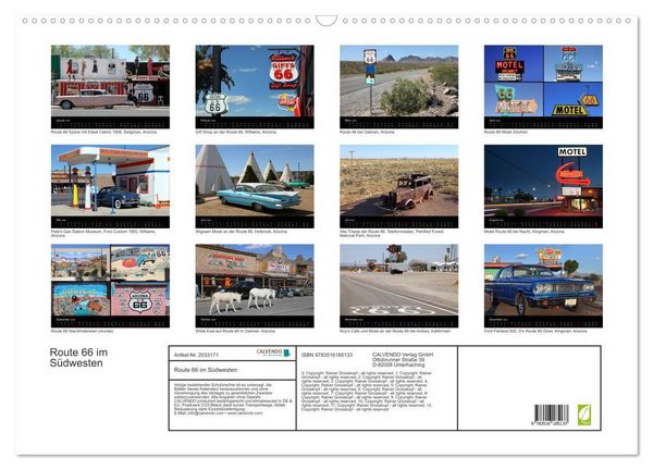 Produktbild: Route 66 im S&uuml;dwesten (Wandkalender 2026 DIN A2 quer), CALVENDO Monatskalender