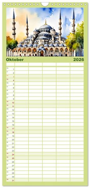 Produktbild: Familienplaner 2026 - T&uuml;rkei - Land auf zwei Kontinenten mit 5 Spalten (Wandkalender, 21 x 45 cm) CALVENDO