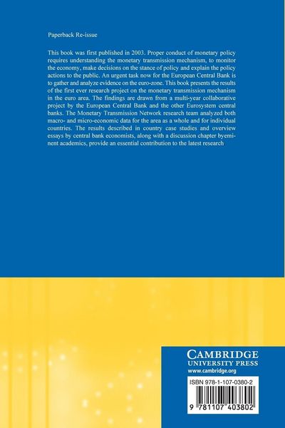 Produktbild: Monetary Policy Transmission in the Euro Area