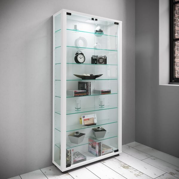 Produktbild: Holz Glas Stand Vitrine Sammelvitrine Lumo Maxi