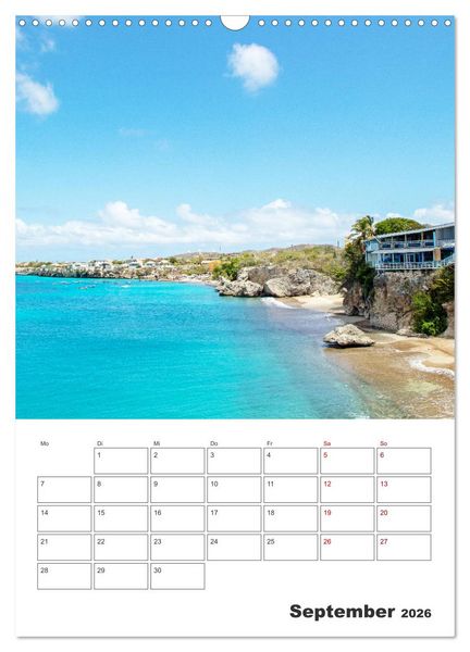 Produktbild: Curacao - Terminplaner (Wandkalender 2026 DIN A3 hoch), CALVENDO Monatskalender