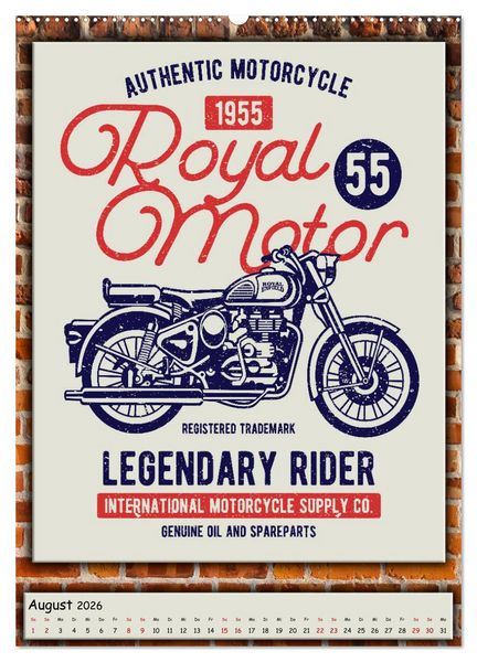Produktbild: Motorrad - nostalgische Momente (Wandkalender 2026 DIN A2 hoch), CALVENDO Monatskalender