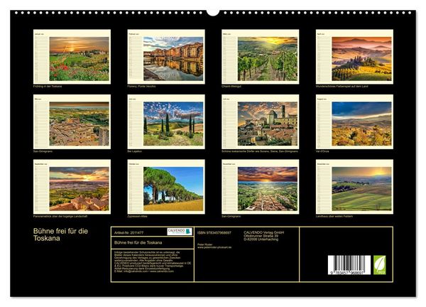 Produktbild: B&uuml;hne frei f&uuml;r die Toskana (hochwertiger Premium Wandkalender 2026 DIN A2 quer), Kunstdruck in Hochglanz