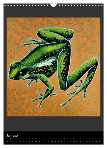 Produktbild: Acrylic paintings - Pfeilgiftfr&ouml;sche und Cham&auml;leons (Wandkalender 2026 DIN A3 hoch), CALVENDO Monatskalender