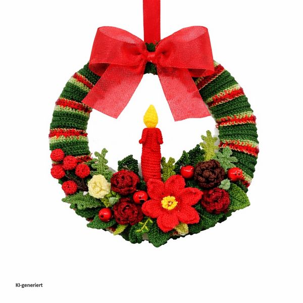 Produktbild: HTI-Living Weihnachtskranz H&auml;kelset DIY Bastelset 30 cm mit Zubeh&ouml;r